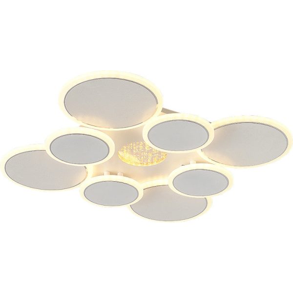 Contemporary Scandinavian Multiple Circle Iron Acrylic LED Semi-Flush Mount Ceiling Light For Bedroom - Image 17