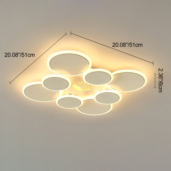 Contemporary Scandinavian Multiple Circle Iron Acrylic LED Semi-Flush Mount Ceiling Light For Bedroom - Image 5