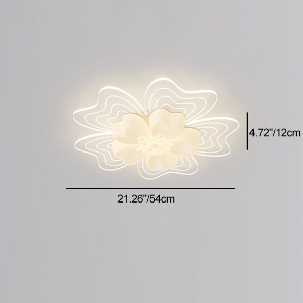 Modern Simplicity Flower Metal Acrylic LED Semi-Flush Mount Ceiling Light For Bedroom - Image 5