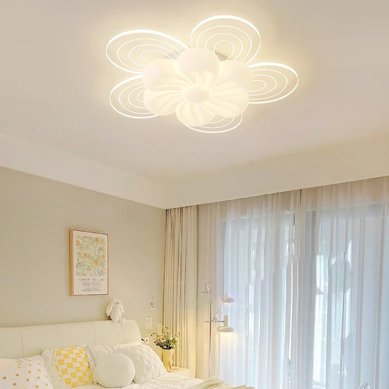 BS-Lighting-LP01477-4.jpg Modern Simplicity Flower Metal Acrylic LED Semi-Flush Mount Ceiling Light For Bedroom - Image 1