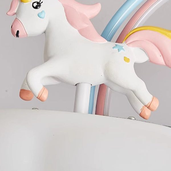 Contemporary Creative Kids Pony Iron Resin Acrylic LED Semi-Flush Mount Ceiling Light For Bedroom - Image 8
