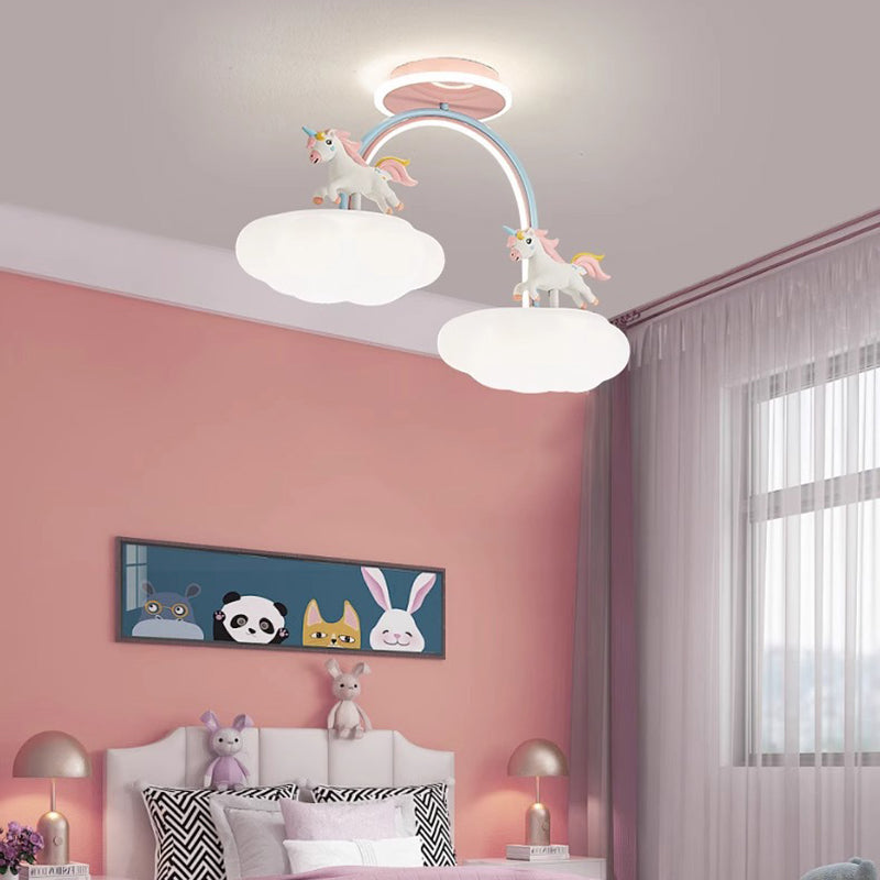 BS-Lighting-LP01496-5.jpg Contemporary Creative Kids Pony Iron Resin Acrylic LED Semi-Flush Mount Ceiling Light For Bedroom - Image 1