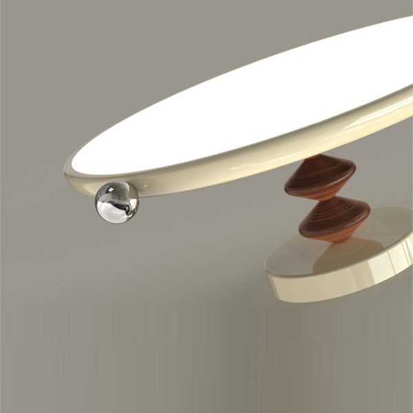 Contemporary Retro Round Iron PVC LED Semi-Flush Mount Ceiling Light For Bedroom - Image 7