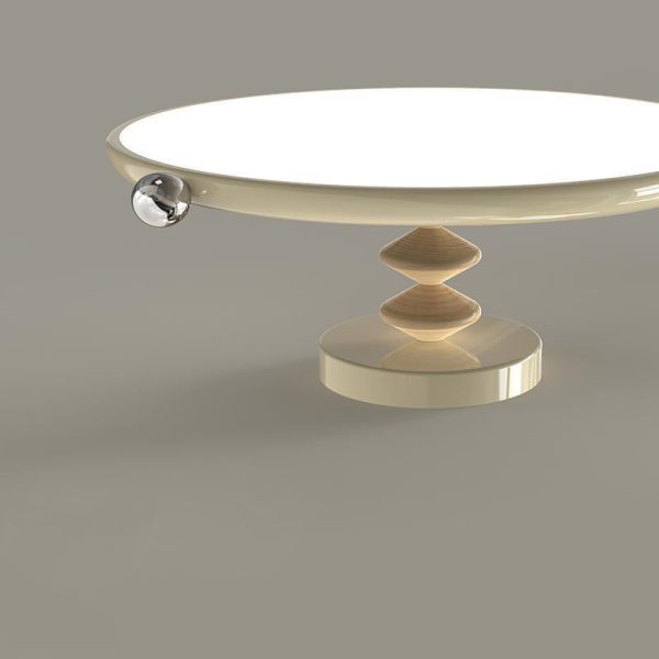 Contemporary Retro Round Iron PVC LED Semi-Flush Mount Ceiling Light For Bedroom - Image 8