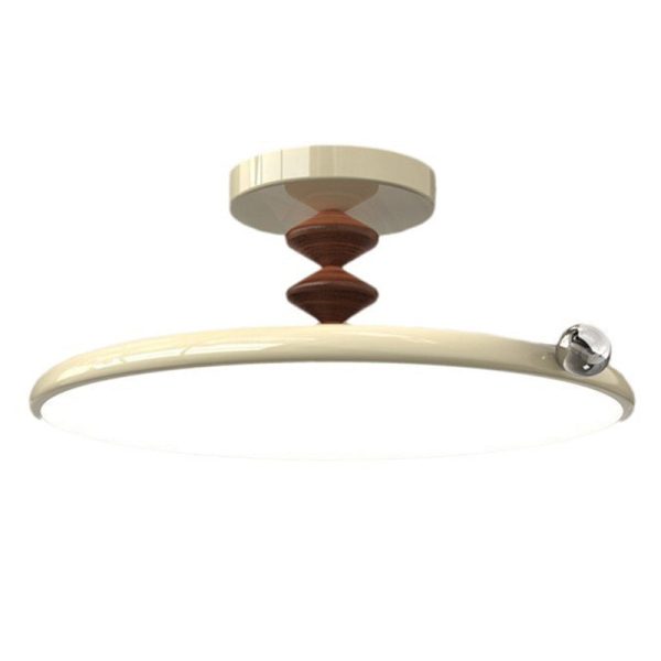Contemporary Retro Round Iron PVC LED Semi-Flush Mount Ceiling Light For Bedroom - Image 19