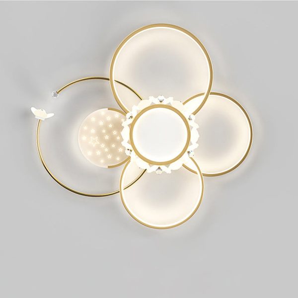 Modern Luxury Circle Iron Crystal Acrylic LED Semi-Flush Mount Ceiling Light For Living Room - Image 10
