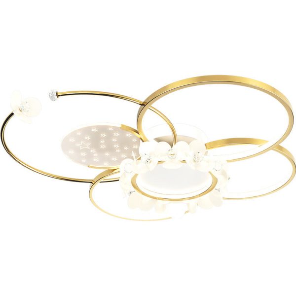 Modern Luxury Circle Iron Crystal Acrylic LED Semi-Flush Mount Ceiling Light For Living Room - Image 19