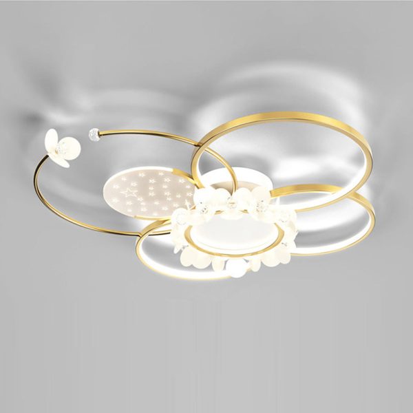 Modern Luxury Circle Iron Crystal Acrylic LED Semi-Flush Mount Ceiling Light For Living Room - Image 18