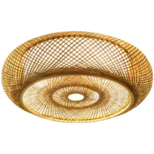 Traditional Farmhouse Round Wood 3-Light Flush Mount Ceiling Light For Living Room - Image 9