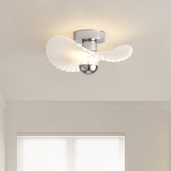Modern Eclectic Flower Iron Aluminum PVC LED Semi-Flush Mount Ceiling Light For Bedroom - Image 15