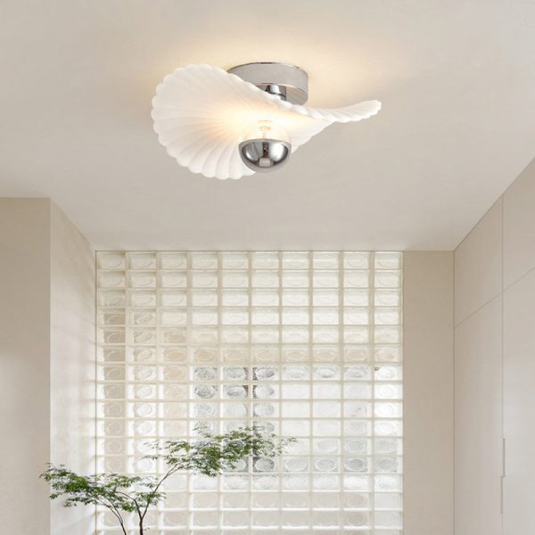 Modern Eclectic Flower Iron Aluminum PVC LED Semi-Flush Mount Ceiling Light For Bedroom - Image 11