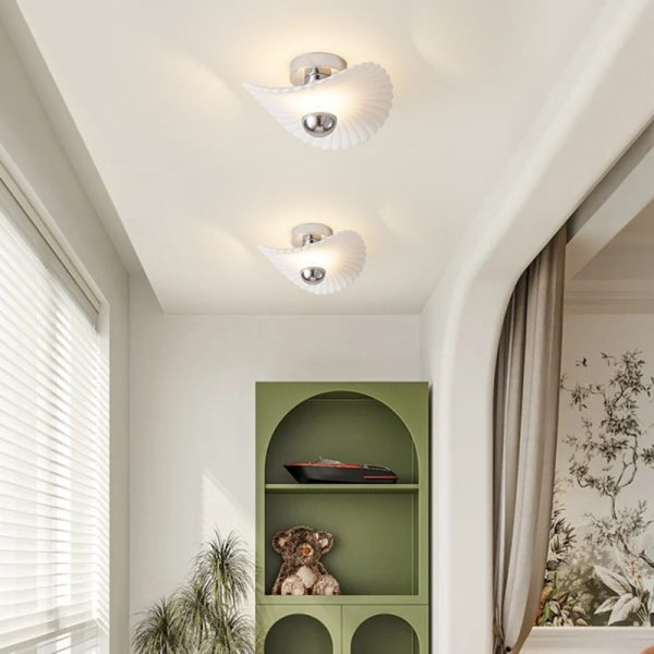 Modern Eclectic Flower Iron Aluminum PVC LED Semi-Flush Mount Ceiling Light For Bedroom - Image 2