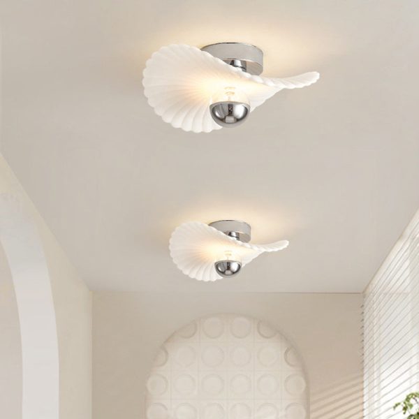 Modern Eclectic Flower Iron Aluminum PVC LED Semi-Flush Mount Ceiling Light For Bedroom - Image 12
