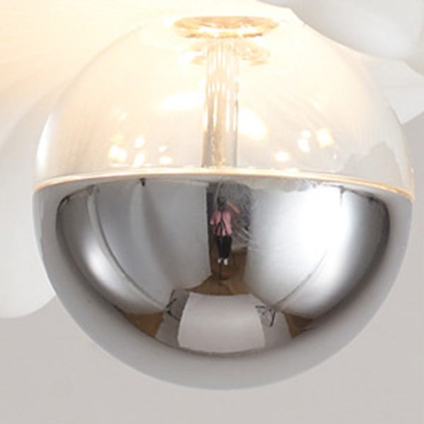 Modern Eclectic Flower Iron Aluminum PVC LED Semi-Flush Mount Ceiling Light For Bedroom - Image 6