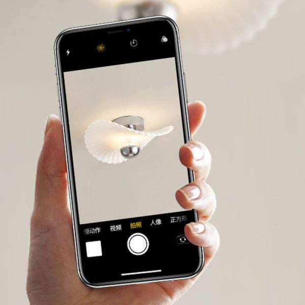 Modern Eclectic Flower Iron Aluminum PVC LED Semi-Flush Mount Ceiling Light For Bedroom - Image 17