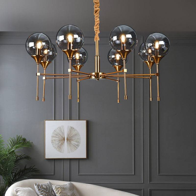 BS-Lighting-LP01721-1.jpg Modern Transitional Elegance Sphere Glass Iron 6/8 Light Chandelier For Living Room - Image 1