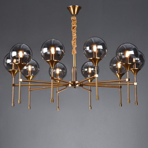 Modern Transitional Elegance Sphere Glass Iron 6/8 Light Chandelier For Living Room - Image 13