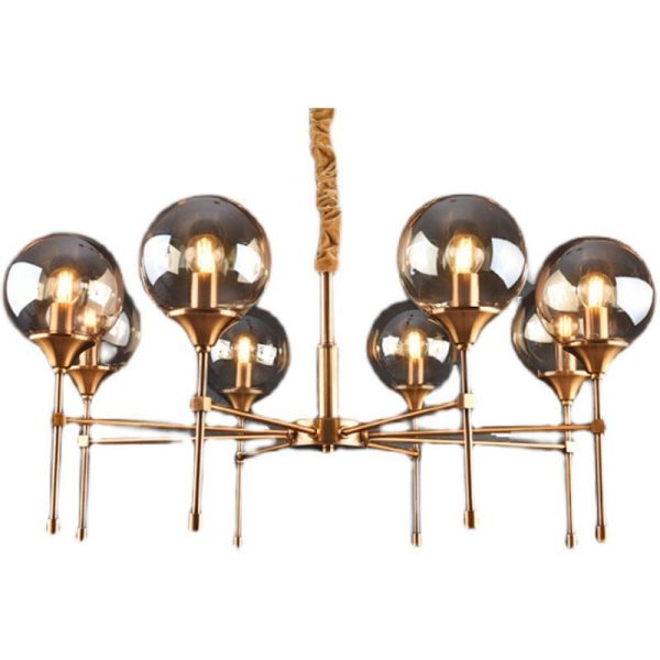 Modern Transitional Elegance Sphere Glass Iron 6/8 Light Chandelier For Living Room - Image 15