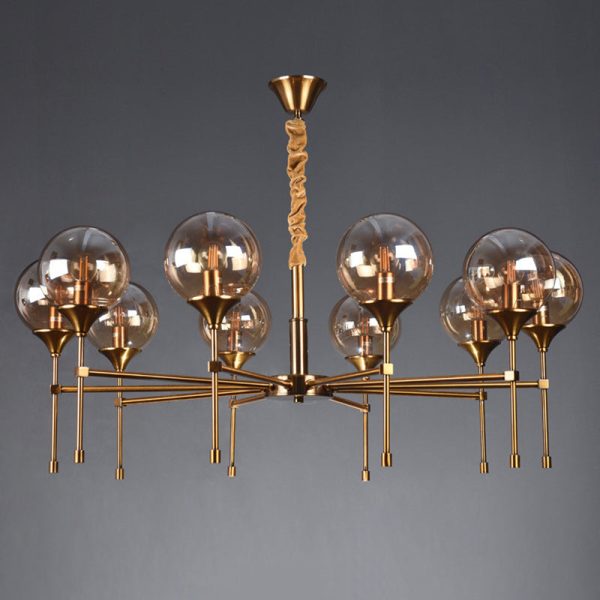 Modern Transitional Elegance Sphere Glass Iron 6/8 Light Chandelier For Living Room - Image 11