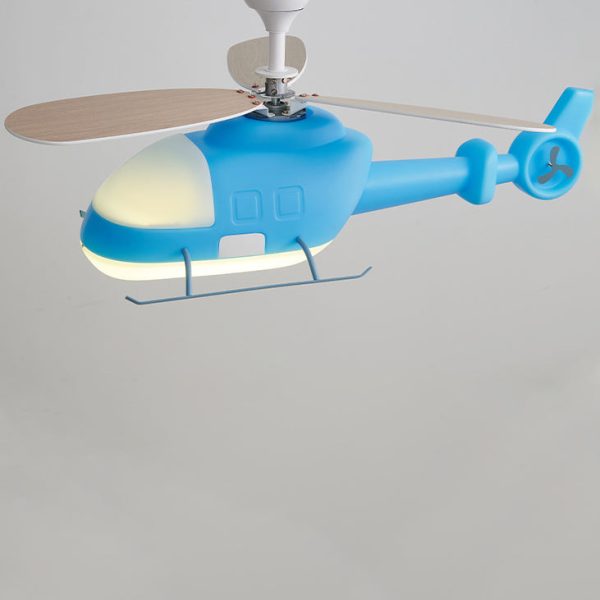 Modern Minimalist Kids Cartoon Airplane Semi-Flush Mount Ceiling Fan Light Iron Acrylic For Children's Room - Image 15