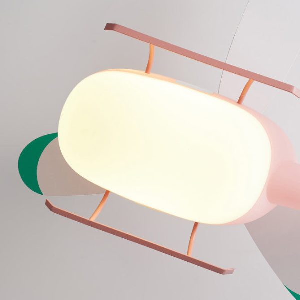 Modern Minimalist Kids Cartoon Airplane Semi-Flush Mount Ceiling Fan Light Iron Acrylic For Children's Room - Image 6