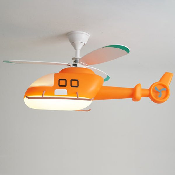 Modern Minimalist Kids Cartoon Airplane Semi-Flush Mount Ceiling Fan Light Iron Acrylic For Children's Room - Image 19