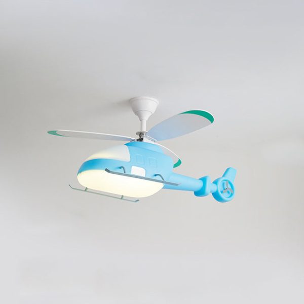 Modern Minimalist Kids Cartoon Airplane Semi-Flush Mount Ceiling Fan Light Iron Acrylic For Children's Room - Image 16