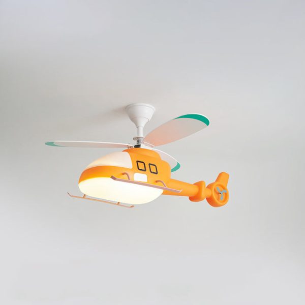 Modern Minimalist Kids Cartoon Airplane Semi-Flush Mount Ceiling Fan Light Iron Acrylic For Children's Room - Image 18