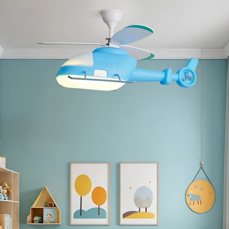 BS-Lighting-LP01780-7.jpg Modern Minimalist Kids Cartoon Airplane Semi-Flush Mount Ceiling Fan Light Iron Acrylic For Children's Room - Image 1