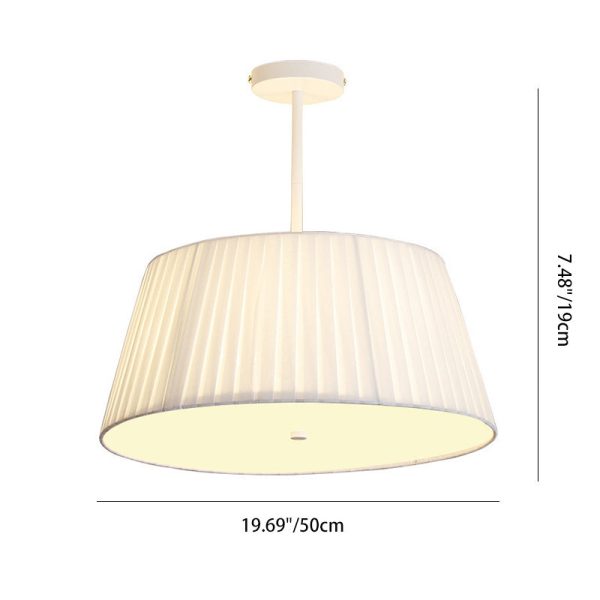 Contemporary Scandinavian Tapered Fabric Shade Iron Acrylic 3/5 Light Semi-Flush Mount Ceiling Light For Bedroom - Image 5