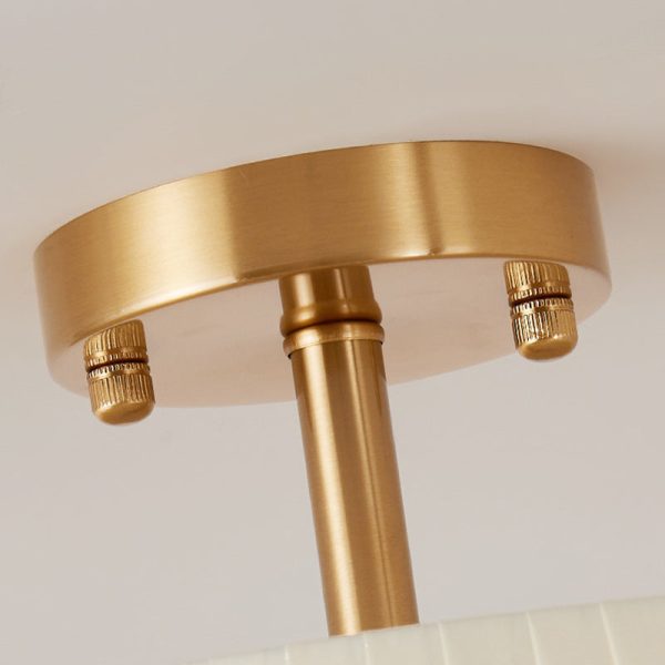 Contemporary Scandinavian Tapered Fabric Shade Iron Acrylic 3/5 Light Semi-Flush Mount Ceiling Light For Bedroom - Image 7