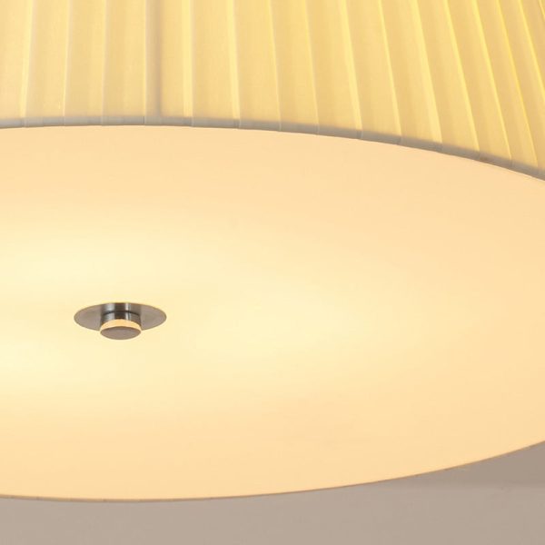 Contemporary Scandinavian Tapered Fabric Shade Iron Acrylic 3/5 Light Semi-Flush Mount Ceiling Light For Bedroom - Image 9