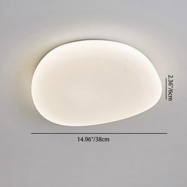 Modern Minimalist Pebble Shape Acrylic Hardware LED Flush Mount Ceiling Light For Bedroom - Image 4