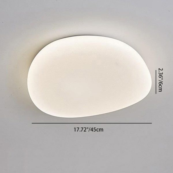 Modern Minimalist Pebble Shape Acrylic Hardware LED Flush Mount Ceiling Light For Bedroom - Image 5