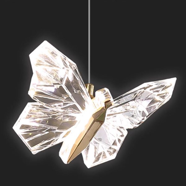 Contemporary Creative Butterfly Acrylic Zinc LED Pendant Light For Living Room - Image 8