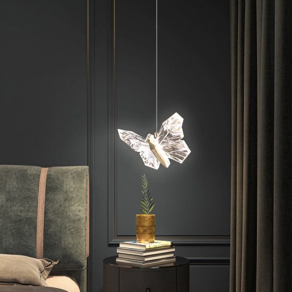 Contemporary Creative Butterfly Acrylic Zinc LED Pendant Light For Living Room - Image 3