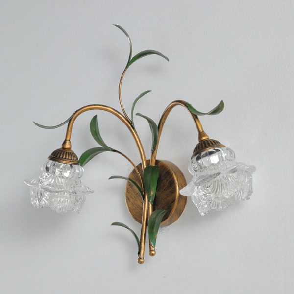 Modern Art Deco Flower Leaf Crystal Glass Iron 1/2 Light Wall Sconce Lamp For Bedroom - Image 23