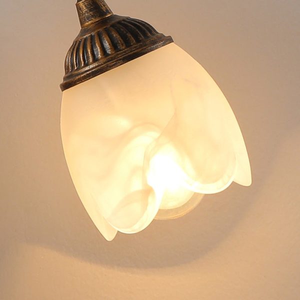 Modern Art Deco Flower Leaf Crystal Glass Iron 1/2 Light Wall Sconce Lamp For Bedroom - Image 9