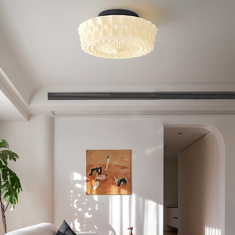 BS-Lighting-LW00691-7.jpg Traditional Vintage Round Pattern Glass Iron LED Semi-Flush Mount Ceiling Light For Bedroom - Image 1