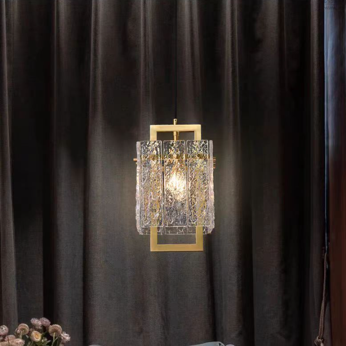 BS-Lighting-LW01278-4.png Modern Luxury Square Rectangle Glass Brass 1-Light Pendant Light For Living Room - Image 1