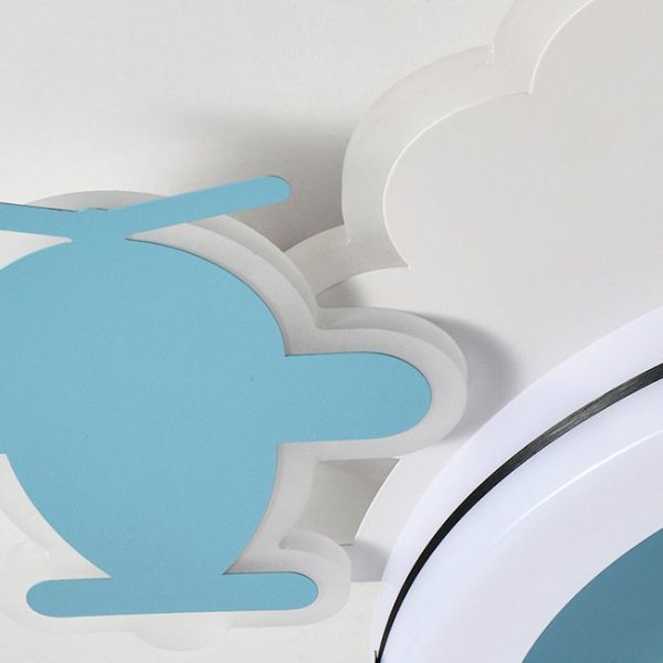 Modern Minimalist Clouds Airplanes Crowns Round ABS Iron Copper LED Flush Mount Ceiling Fan Light For Bedroom - Image 6