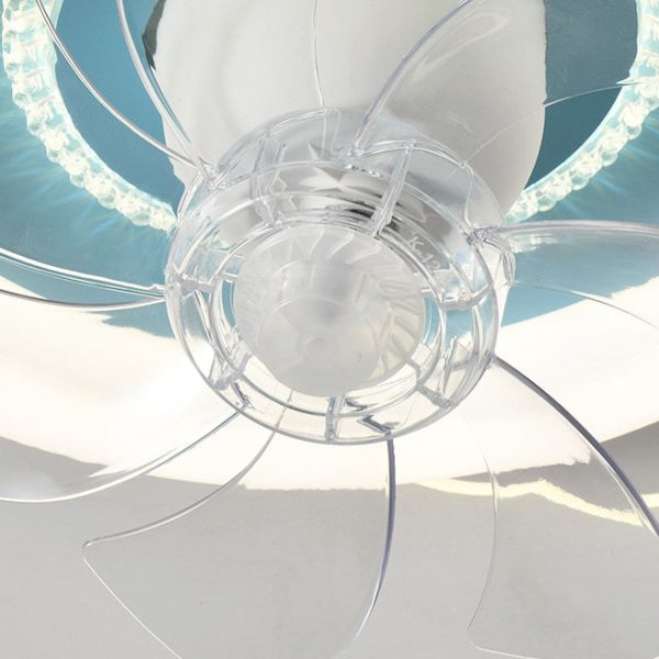 Modern Minimalist Clouds Airplanes Crowns Round ABS Iron Copper LED Flush Mount Ceiling Fan Light For Bedroom - Image 8