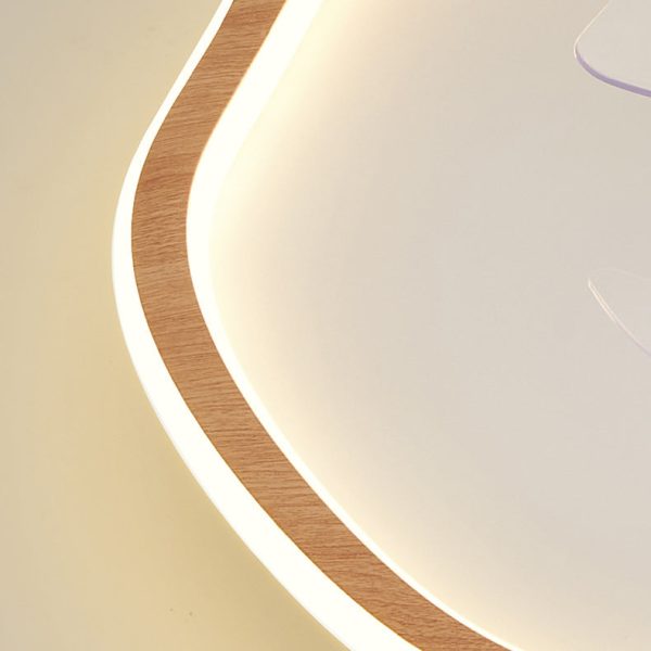 Modern Art Deco Triangle Pentagram Square PVC Aluminum LED Flush Mount Ceiling Fan Light For Bedroom - Image 8