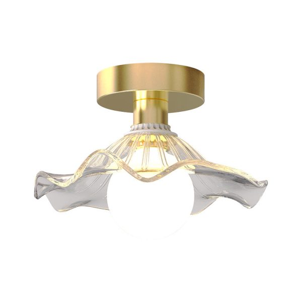 Contemporary Creative Orb Umbrella Round Glass Iron 1-Light Semi-Flush Mount Ceiling Light For Living Room - Image 15