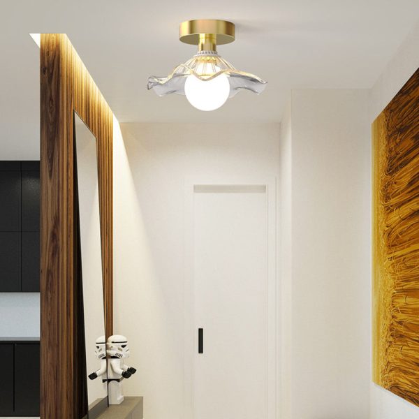 Contemporary Creative Orb Umbrella Round Glass Iron 1-Light Semi-Flush Mount Ceiling Light For Living Room - Image 10