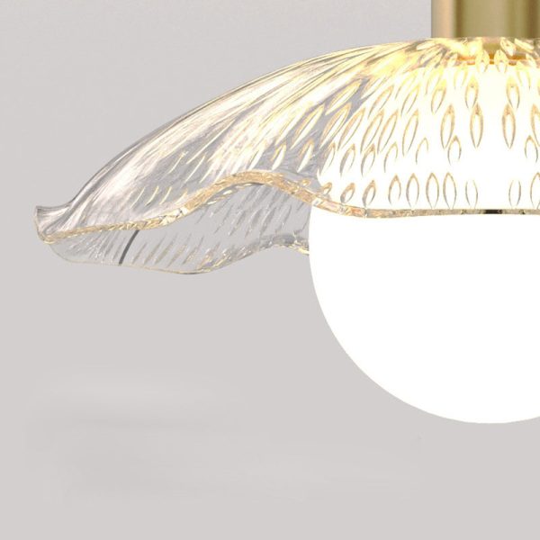 Contemporary Creative Orb Umbrella Round Glass Iron 1-Light Semi-Flush Mount Ceiling Light For Living Room - Image 9