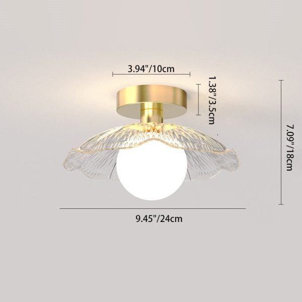 Contemporary Creative Orb Umbrella Round Glass Iron 1-Light Semi-Flush Mount Ceiling Light For Living Room - Image 6