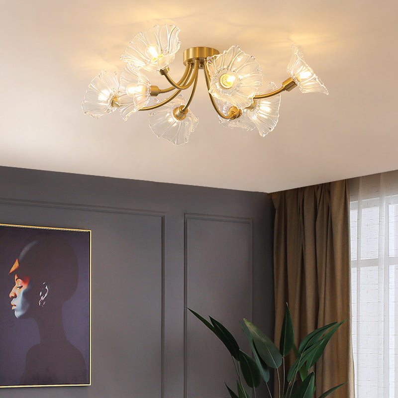 BS-Lighting-LW01743-15.jpg Traditional Vintage Round Branch Floral Glass Brass 3/5/8 Light Semi-Flush Mount Ceiling Light For Living Room - Image 1