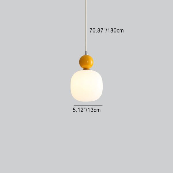 Contemporary Nordic Resin PE Ball Cylinder 1-Light Pendant Light For Bedside - Image 4