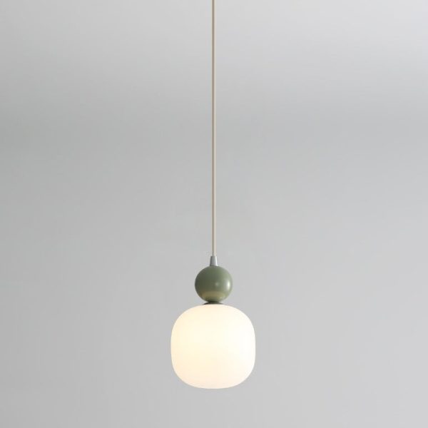Contemporary Nordic Resin PE Ball Cylinder 1-Light Pendant Light For Bedside - Image 11